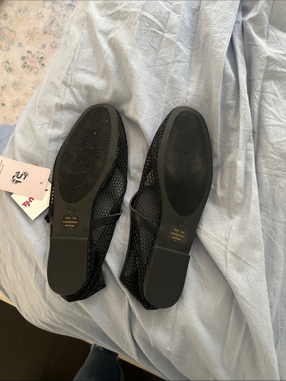 Sincerly Jules Black Mesh Mary Jane Flats - Picture 2 of 2